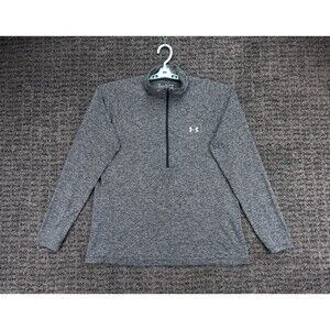 Under Armour Shirt Womens 2XL Heathered Gray 1/4 Zip Performance Long Sleeve